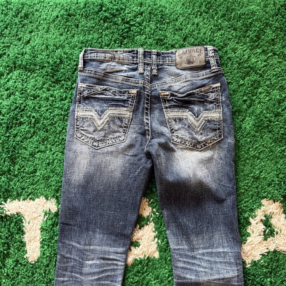 Salvage Havoc Straight Slim Fit Jeans BOH Wash Exclusive Buckle - Picture 3 of 11